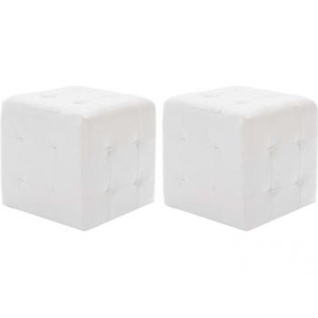 Prolenta: Pufs Dobles de Cuero Sintético Blanco