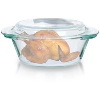 Plat à four en verre résistant avec couvercle