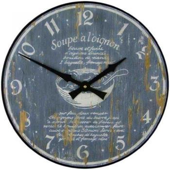 Roger Lascelles Holz‑Wanduhr “Zwiebel‑Küche”