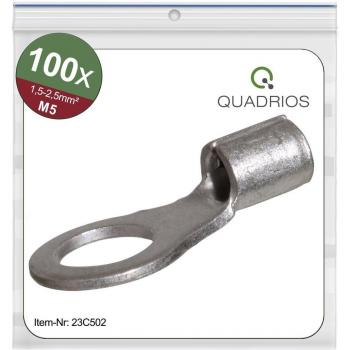 Quadrios 23C502 Ringkabelschuh, max. Querschnitt 2.5 mm², Loch-Ø 5.3 mm, unisoliert, 100 Stück