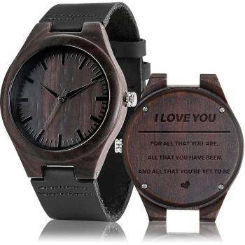 Men's Wooden Quartz Watch with Minimalist Dial
