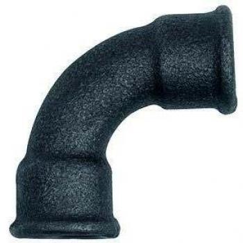 RIEGLER 133601-TFB 2A‑112‑S Kurzbogen (Rp 1 ½ i) in Schwarz, 90° Profil, 1 Stk
