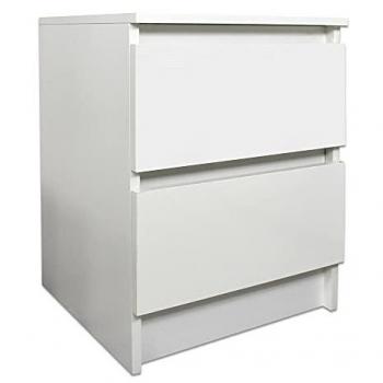 LUXURY LIFE Carlton 2-Drawer Nightstand in White