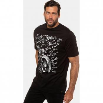 T-shirt cotone nero 4XL uomo mezze maniche JP1880