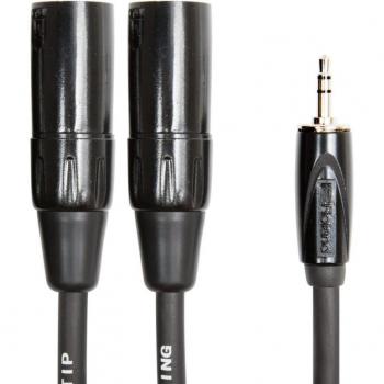 Roland Black Series 3' Balanced Interconnect Cable, 1/8 TRS-2x XLRM Connector