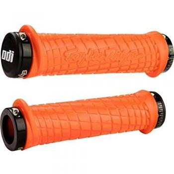 Troy Lee Designs Grip for Mountain Bike by ODI, 130mm Length, Orange/Black