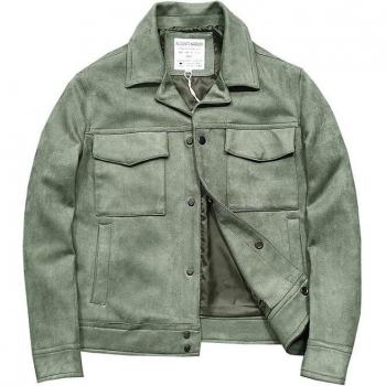 Chaqueta de Cuero Casual Mcikkny Hombre, Otoño e Invierno