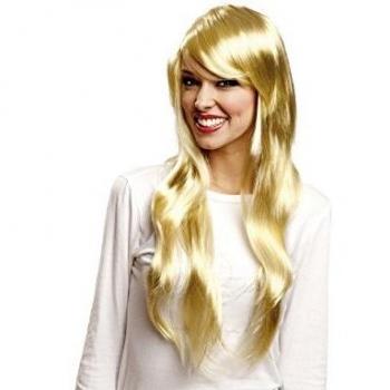 Disfrazzes Women's Long Blonde Wig with Fringe