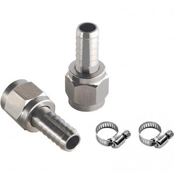 1/4 MFL Stainless Steel Swivel Nut with Barb Connector