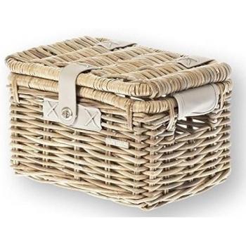 Cesta para bicicleta Denton pequeña de ratán 22 litros gris