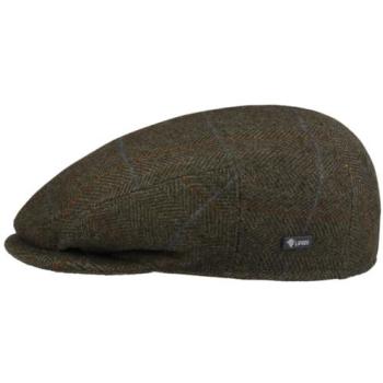 Karomuster Flatcap in Oliv von Lipodo 60 cm