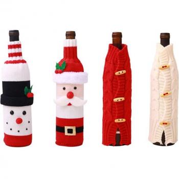 Christmas Themed Wine Bottle Sweater Set