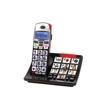 Teléfono inalámbrico DECT (manos libres, pantalla LCD, teclas grandes) color negro