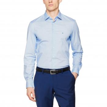 Calvin Klein Bari Slim Fit Ftc, Camisa para Hombre, Azul, Talla 40
