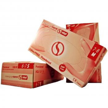 Gants en vinyle non stériles taille 7-8 M (Lot de 100)