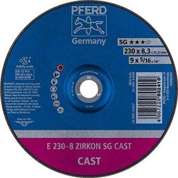 PFERD Zircon SG Grinding Wheel E 230-8 for Cast Iron (10 Units)