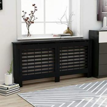 VidaXL Radiator Cover Black 67.7x7.5x32.1 MDF