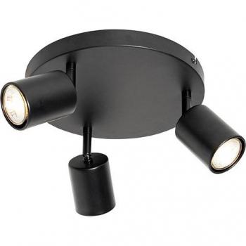 Qazqa 3-flammige Deckenlampe Java, Stahl, GU10, Schwarz