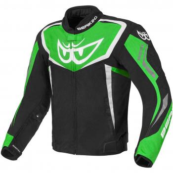 Giacca da Moto Berik Bad Eye Impermeabile Nero, Bianco e Verde 56