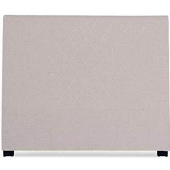 Tête de lit Madie 140 cm en tissu beige avec coutures diagonales