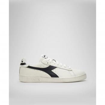 Sneakers Diadora Game L Low Waxed Unisex Bianche e Nere con Chiusura a Lacci e Logo