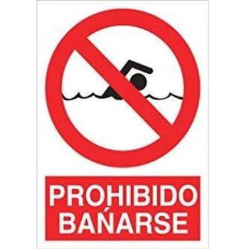 Señal de prohibido bañarse 297 x 210 mm