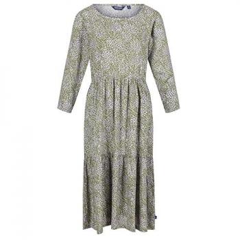 Regatta Women's Briella Long Sleeve Midi Dress in Green Fields Abstract Print, Size 12