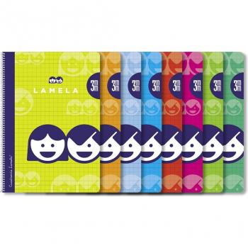 Cuaderno Folio 3 mm Tapa Básica Lamela Variedad de Colores