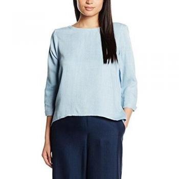 Camiseta VERO MODA Vmalixia 3/4 Back Top WP4, Manga Larga, Mujer, Azul
