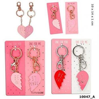 TOPModel Schlüsselanhänger Herz gebrochen 2er Set BFF mehrfarbig