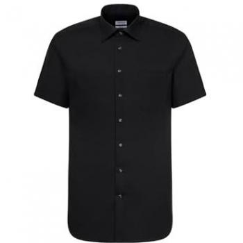 BUSINESSHEMD SEIDENSTICKER REGULAR, HERREN, GR. XXL (45), NORMALE ARMELLAENGEN, SCHWARZ, 100% BAUMWOLLE, UNIFARBEN
