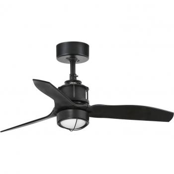 JUST FAN XS Ventilatore da soffitto nero opaco con motore DC 81 cm e luce LED 17W 3000K