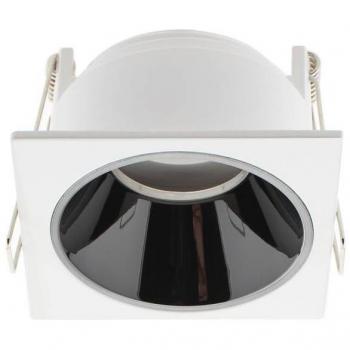 Downlight LED UGR17 7W, Design Quadrado, Preto com Detalhe Cromo – LEDBOX