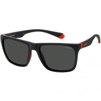 Polaroid Unisexe PLD 2141/S BLX M9 – Lunettes de soleil plastique noir opaque gris carré polarisées