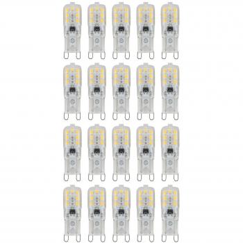 Set de 20 Bombillas LED G9 5W Blanco Cálido