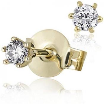 Goldmaid Eleganz‑Paar – 585 Gelbgold mit 2 Brillanten