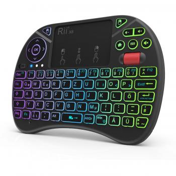 Rii Mini Tastatur mit Touchpad Smart TV Tastatur 24 GHz Kabellos Tastatur mit