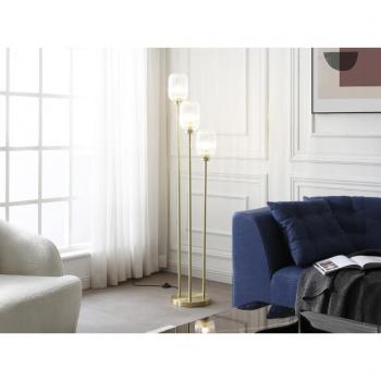 Louxor Metall‑Glas Stehleuchte – 3 Kugeln, 30 x 161 cm – Klassisches Golddesign