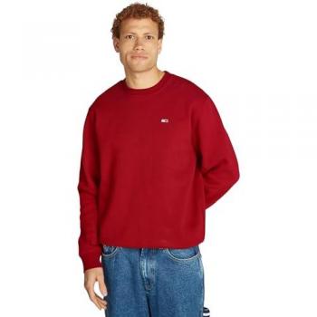 Felpa Girocollo Tommy Jeans Reg Flag Fleece Rosso Scuro XL
