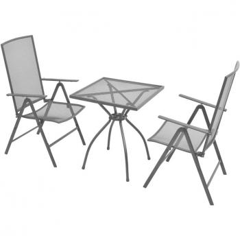 Anthrazitfarbenes Bistro-Set mit Klappstühlen von vidaXL