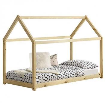 En.casa Kinderbett Netstal 70x140 cm Holz Natur
