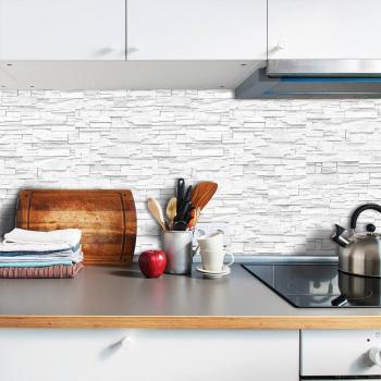 Funlife Waterproof PVC 20x10cm White Stone Brick Removable Wall and Tile Sticker