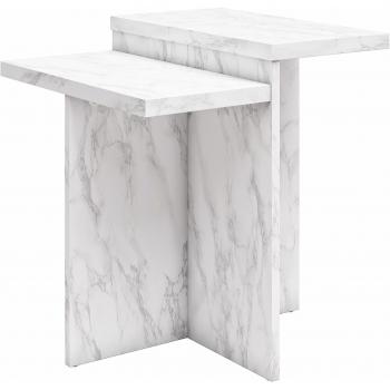 Brielle Marble Finish Side Table