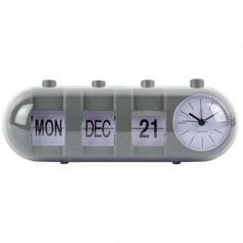 Karlsson Retro Wecker mit Flip Kalender
