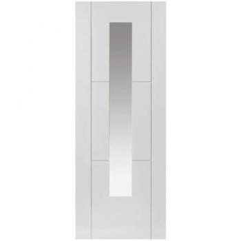 JB Kind Internal White Mistral Primed 3P 1L Clear Flat Safety Glass with Flush Beading Door 1981mm x 762mm x 35mm