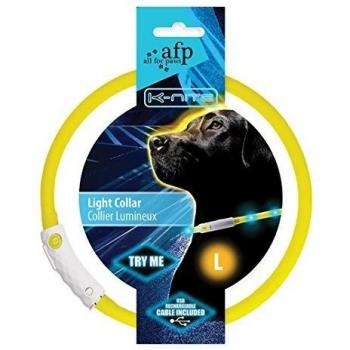 All For Paws AFP3307 Lichthalskette – Gelb/Grün, USB-L Ladegerät