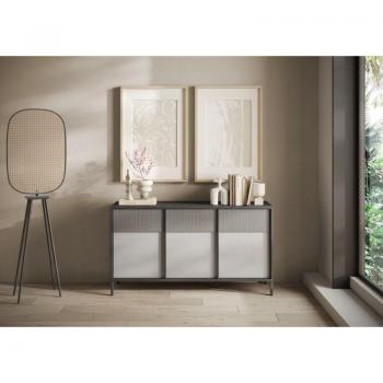 Calico Design Petite Récette 3 Portes – 156 cm × 86 cm × 40 cm – Gris