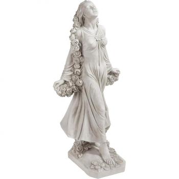 Design Toscano Statua Flora Divina 37x37x77.5 cm Patronessa dei Giardini Off Bianco