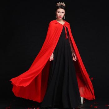 Black and Red Chiffon Cosplay Cape