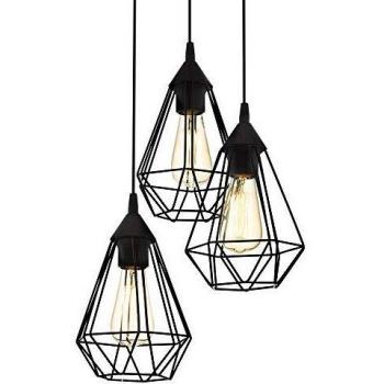 Netlighting Tarbes 3 Lamp Cluster Pendant Ceiling Light Black